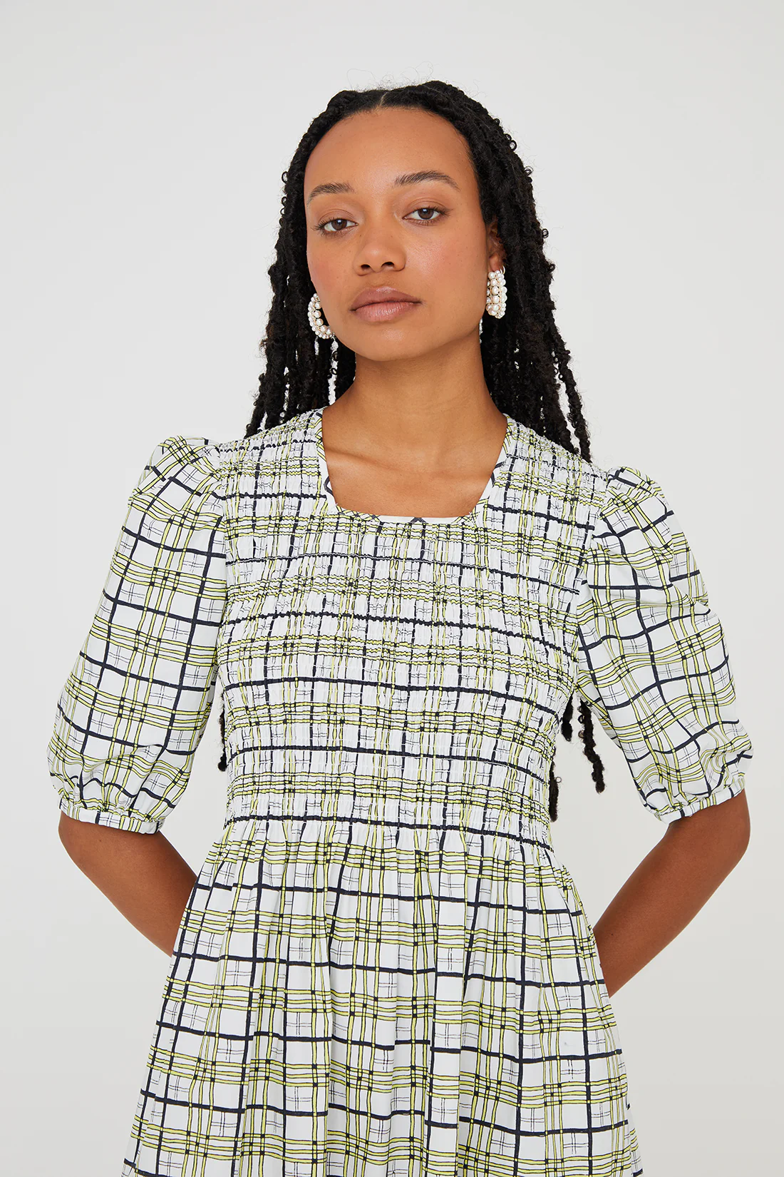 Daria Dress - Yellow/Black Check - Image 3