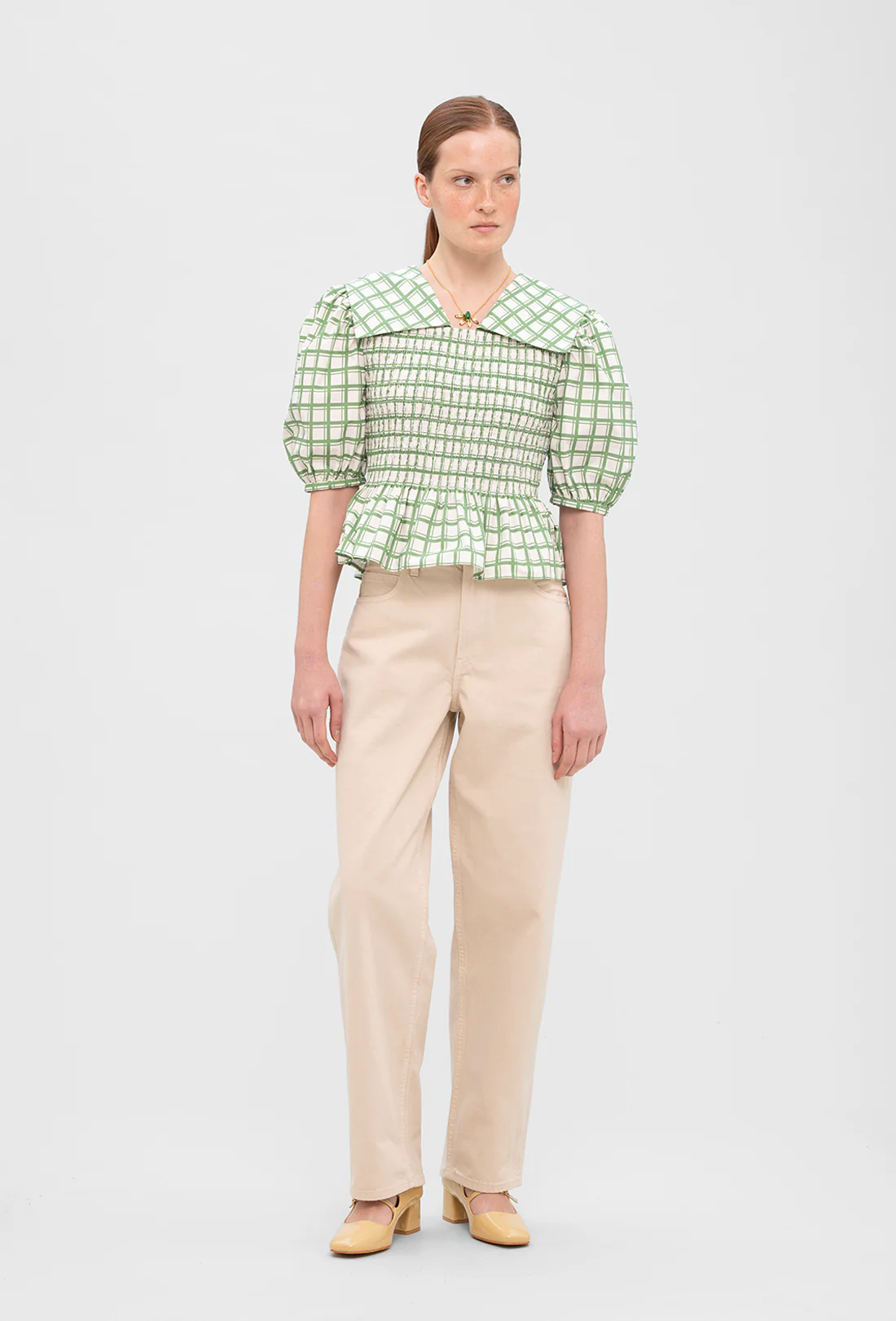 Rowan Blouse - Leaf Green Check - Image 5